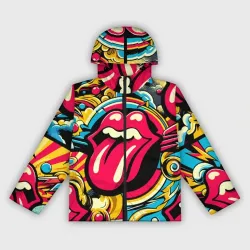 Женская ветровка 3D Rolling Stones logo - pop art pattern