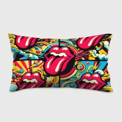 Подушка 3D антистресс Rolling Stones logo - pop art pattern