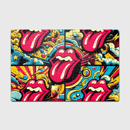 Головоломка Пазл магнитный 126 элементов Rolling Stones logo - pop art pattern