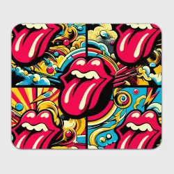 Прямоугольный коврик для мышки Rolling Stones logo - pop art pattern