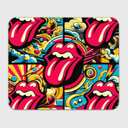 Прямоугольный коврик для мышки Rolling Stones logo - pop art pattern