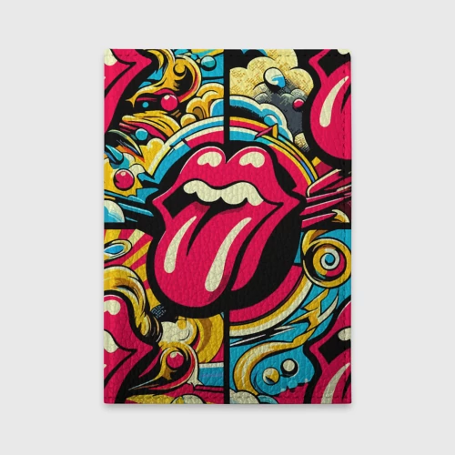 Обложка для автодокументов Rolling Stones logo - pop art pattern