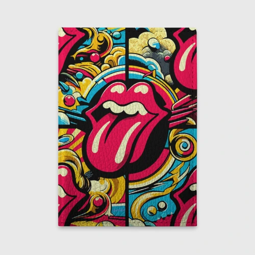 Обложка для автодокументов Rolling Stones logo - pop art pattern