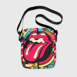 Сумка через плечо 3D Rolling Stones logo - pop art pattern