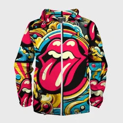 Мужская ветровка 3D Rolling Stones logo - pop art pattern