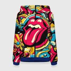 Женская толстовка 3D Rolling Stones logo - pop art pattern