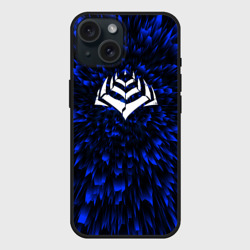 Чехол силиконовый для Apple iPhone 15 матовый Warframe blue energy