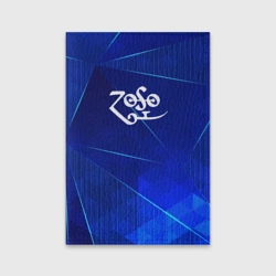Обложка для паспорта матовая кожа Led Zeppelin blue poly