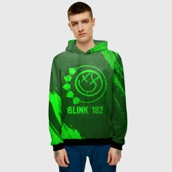 Мужская толстовка 3D Blink 182 - green gradient - фото 2
