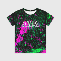 Детская футболка 3D Sum 41 неоновые краски
