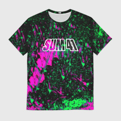 Мужская футболка 3D Sum 41 неоновые краски