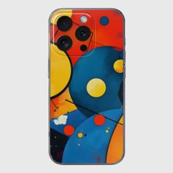 Чехол для iPhone 16 Pro силиконовый с защитой камеры Динамичный красочный паттерн