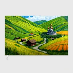 Флаг 3D Русская душа и поле
