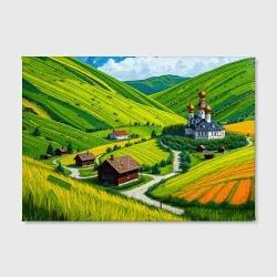 Холст прямоугольный Русская душа и поле - фото 2