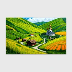 Бумага для упаковки 3D Русская душа и поле