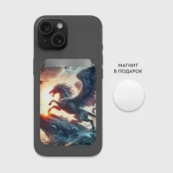 Картхолдер Magsafe магнитный Пегас тёмных сил - нейроарт - фото 2