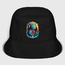 Мужская панама хлопок Водолей в тени дракона
