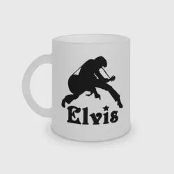 Кружка матовая стеклянная Elvis with guitar 