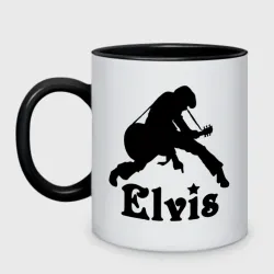 Кружка двухцветная Elvis with guitar 
