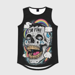 Мужская спортивная майка 3D Skull and rainbow - im fine 