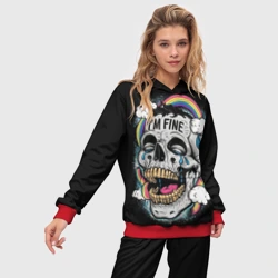 Женский костюм с толстовкой 3D Skull and rainbow - im fine  - фото 2