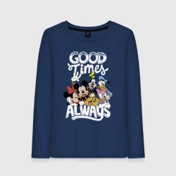 Женский лонгслив хлопок Дональд Дак и Микки Маус 