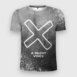 Мужская футболка 3D Slim A Silent Voice - grey gradient