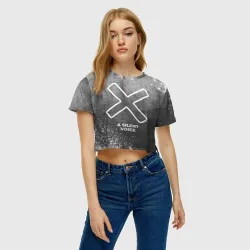 Женская футболка Crop-top 3D A Silent Voice - grey gradient - фото 2