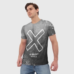 Мужская футболка 3D A Silent Voice - grey gradient - фото 2