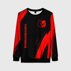 Женский свитшот 3D Danganronpa - red gradient вертикально