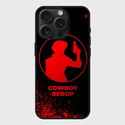 Чехол силиконовый для Apple iPhone 15 Pro Мax матовый Cowboy Bebop - red gradient