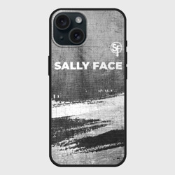 Чехол силиконовый для Apple iPhone 15 матовый Sally Face - grey gradient посередине