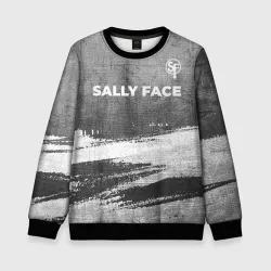 Детский свитшот 3D Sally Face - grey gradient посередине