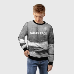 Детский свитшот 3D Sally Face - grey gradient посередине - фото 2