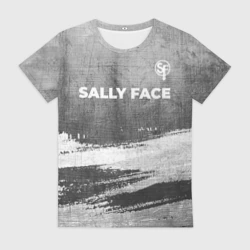 Женская футболка 3D Sally Face - grey gradient посередине