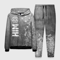 Мужской костюм с толстовкой 3D HIM - grey gradient по-вертикали