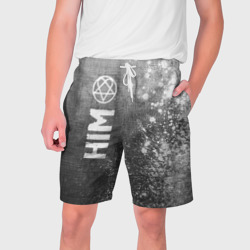 Мужские шорты 3D HIM - grey gradient по-вертикали