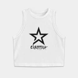 Женская укороченная майка-топ хлопок Кристина - звезда