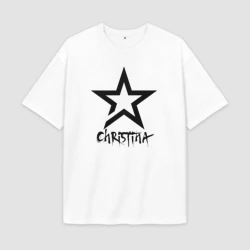 Женская футболка Oversize хлопок premium Кристина - звезда