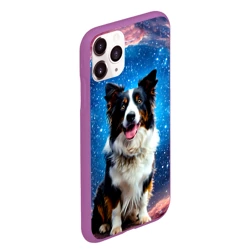 Чехол для iPhone 11 Pro Max матовый Бордер-колли в космосе - фото 2