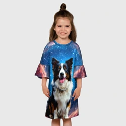 Детское платье 3D Бордер-колли в космосе - фото 2