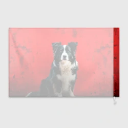 Флаг 3D Бордер-колли на красном - фото 2