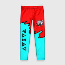 Детские леггинсы 3D Ведьмак краски логотип