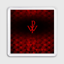 Магнит 55*55 Powerwolf red poly