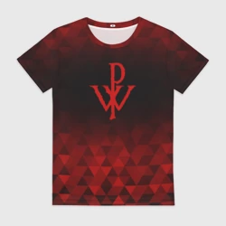 Женская футболка 3D Powerwolf red poly