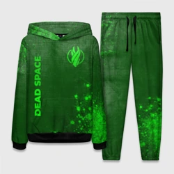 Женский костюм с толстовкой 3D Dead Space - green gradient вертикально
