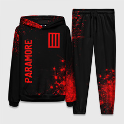 Женский костюм с толстовкой 3D Paramore - red gradient вертикально