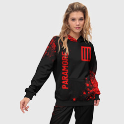 Женский костюм с толстовкой 3D Paramore - red gradient вертикально - фото 2