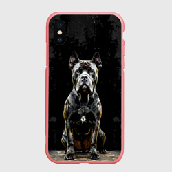 Чехол для iPhone XS Max матовый Кане-корсо на черном