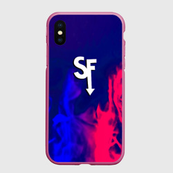 Чехол для iPhone XS Max матовый Sally face neon flame